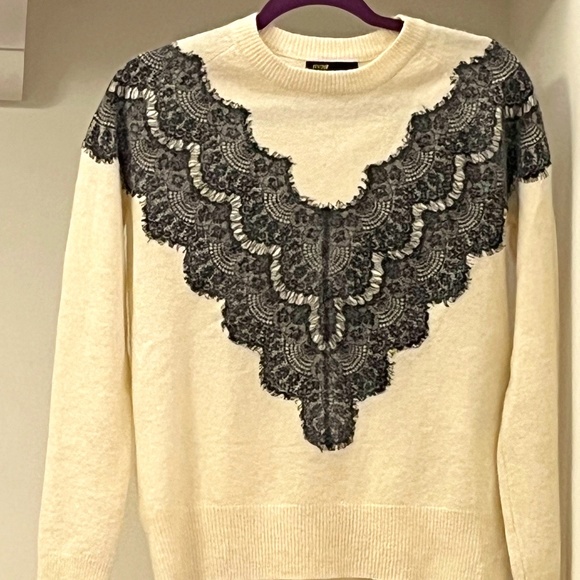 Maje Size 1 Lace appliqué sweater - Picture 4 of 10